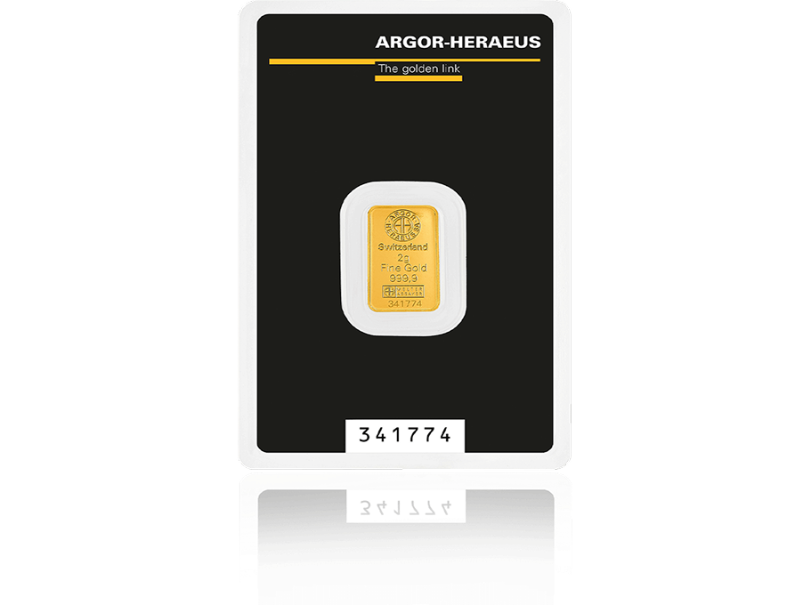 2 gram Gold Bar - Argor-Heraeus Zlata palica 2 g – Argor‑Heraeus - slika 1