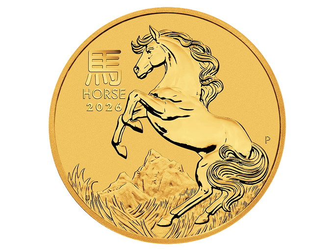 4 unče – Lunar Horse 2026 (Avstralija) Zlati kovanec 1/4 unče – Lunar Horse 2026 (Avstralija) - slika 1