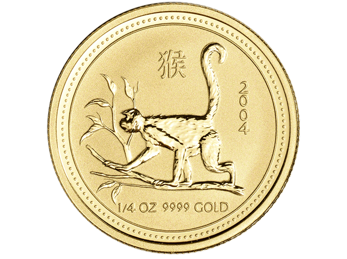4 unče – Opica (Lunin koledar) Zlati kovanec 1/4 unče – Opica (Lunin koledar) - slika 1