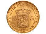 Zlati kovanec 10 gulden – Wilhelmina (Nizozemska)