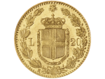 Zlati kovanec 20 lir – Umberto I (Italija)