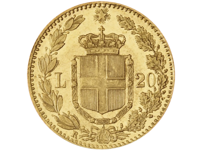 Zlati kovanec 20 lir – Umberto I (Italija)-1 Zlati kovanec 20 lir – Umberto I (Italija) - slika 1