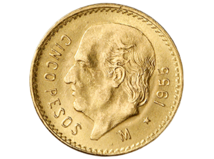 Zlati kovanec 5 Pesos – Hidalgo (Mexico)-1 Zlati kovanec 5 Pesos – Hidalgo (Mexico) - slika 1