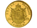 Zlati kovanec 50 Frankov – Napoleon III (Francija)